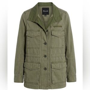 Madewell Women’s Military Field Jacket Parka Army Green Cotton Cargo XXS